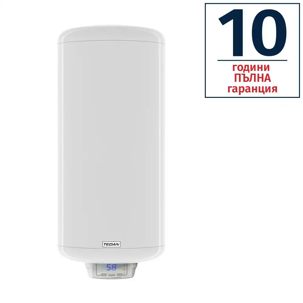 Вертикален битов бойлер TEDAN Digital Inox 80L 3KW неръждаем 2