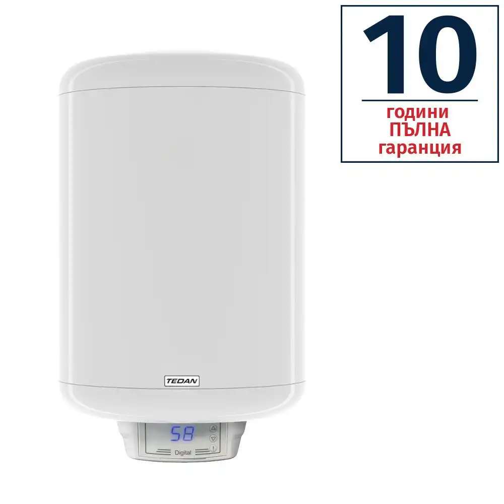 Вертикален битов бойлер TEDAN Digital Pro Inox 100L 3KW неръждаем 2