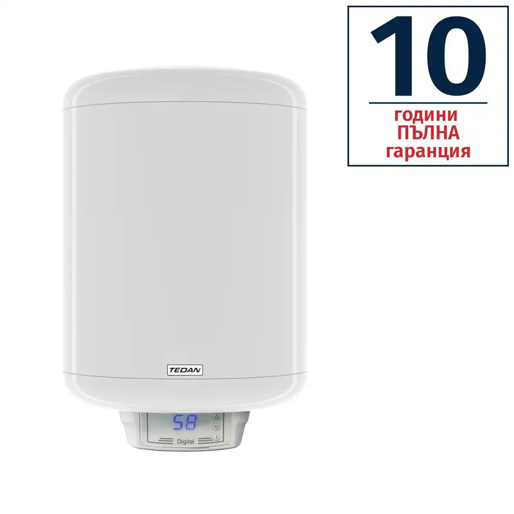 Вертикален битов бойлер TEDAN Digital Pro Inox 80L 3KW неръждаем 2